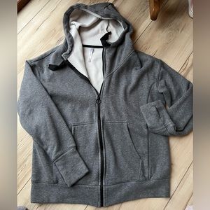 Fabletics workout sweater, size S. Gray with finger holes! Super comfy!